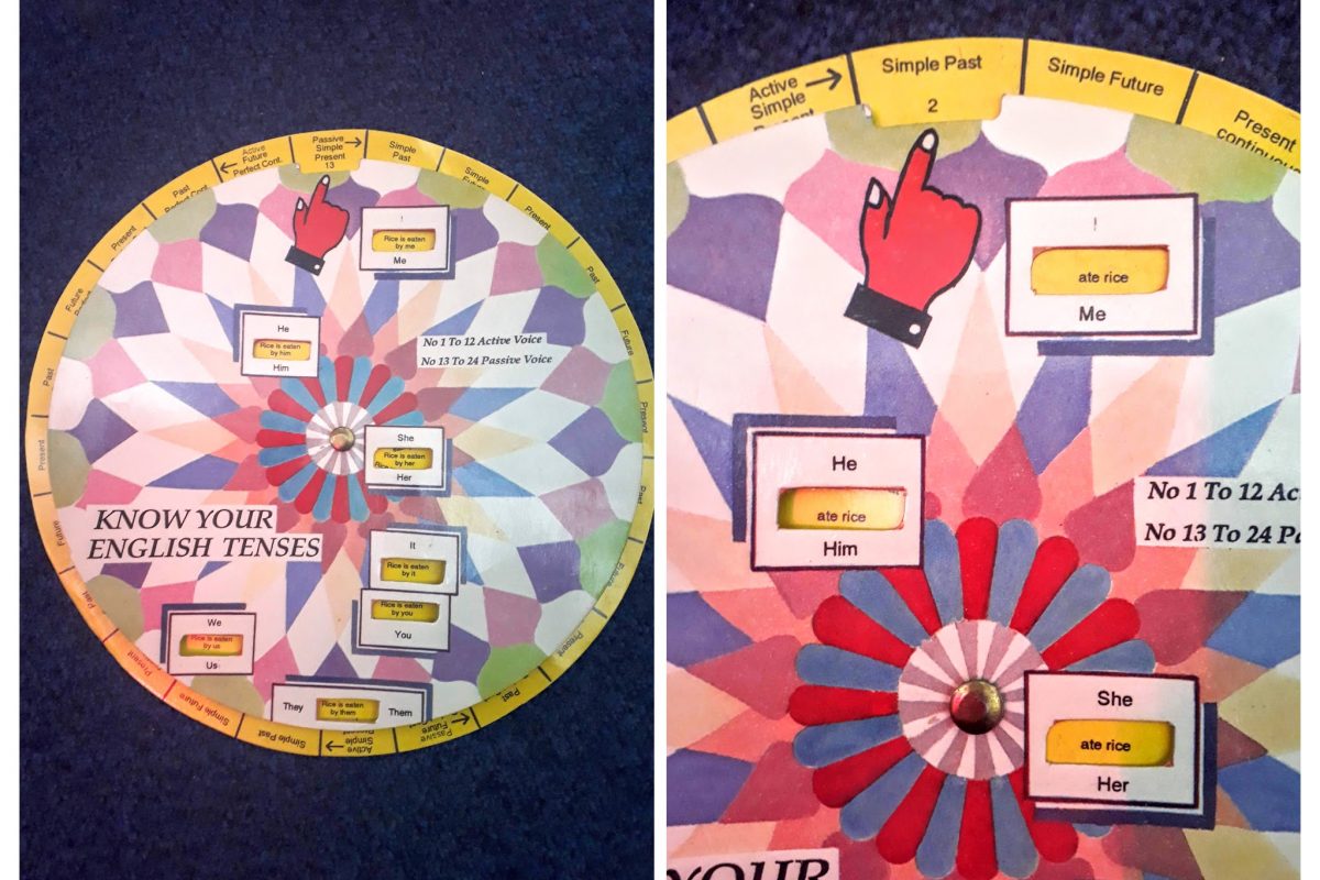 The grammar practice wheel