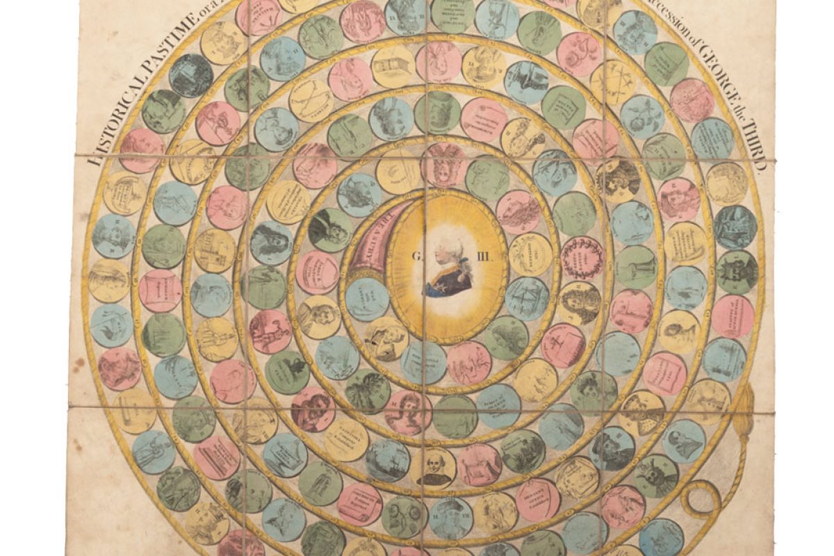 Bored game with royalties faces on each piece