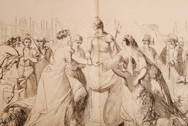 Illustration of women in period dress